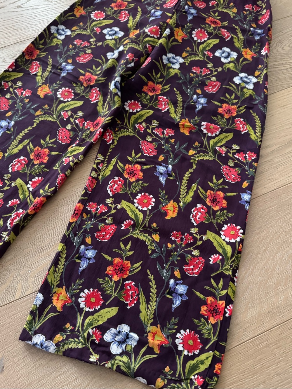 Angie Boho Red Floral Wide Leg Pants Size Small - Picture 3 of 8